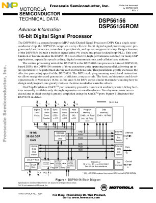 DSP56156 datasheet cover page