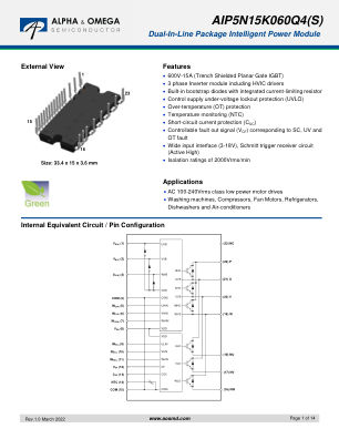 AIP5N15K060Q4 datasheet cover page