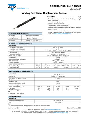 PORH12-PORH95-PORR12 datasheet cover page