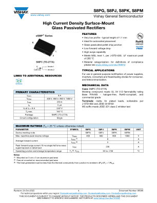 S8PG datasheet cover page