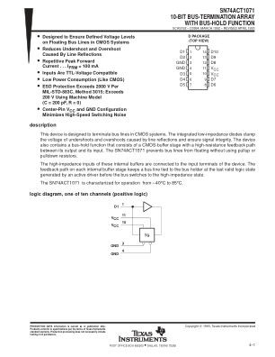 SN74ACT1071 datasheet cover page