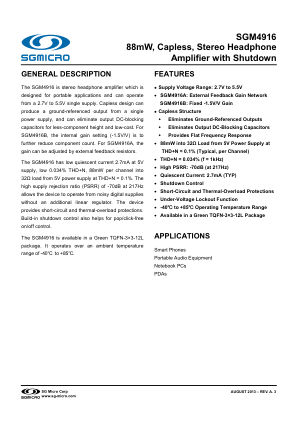 SGM4916 datasheet cover page
