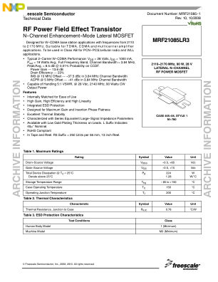 MRF21085-1 数据手册首页