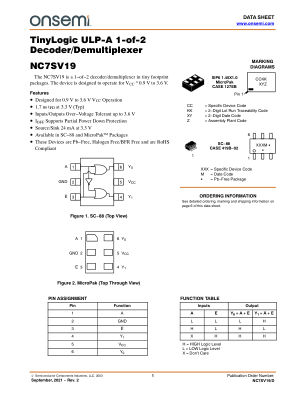 NC7SV19 数据手册首页