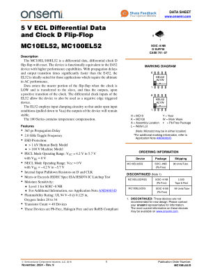 MC10EL52 数据手册首页