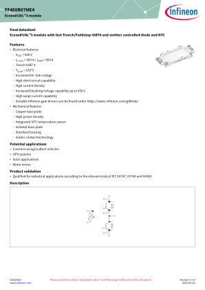 FF450R07ME4 datasheet cover page