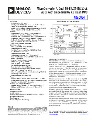 ADUC834 datasheet cover page