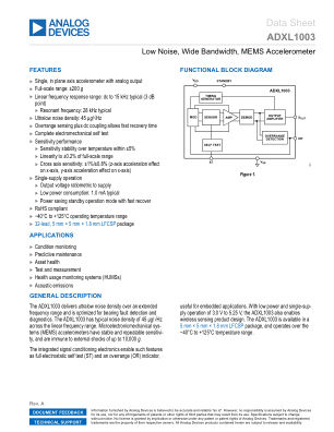 ADXL1003 datasheet cover page