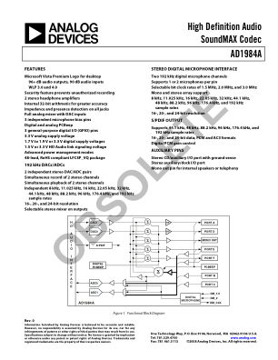 AD1984A 数据手册首页