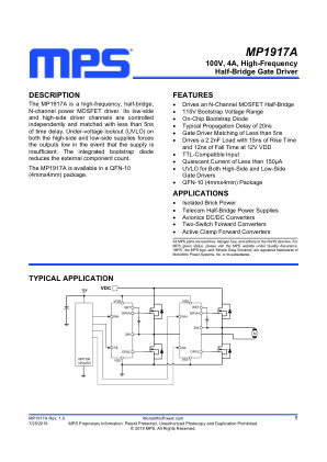 MP1917A datasheet cover page
