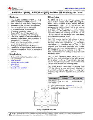 LMG3100R044 datasheet cover page