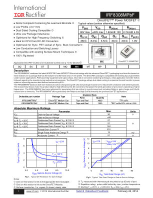 IRF8308M datasheet cover page