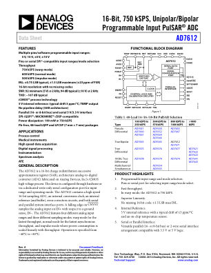 AD7612 数据手册首页