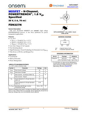 FDN327N datasheet cover page