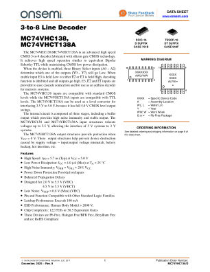MC74VHC138 datasheet cover page