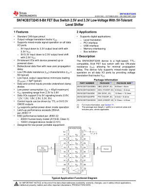 SN74CB3T3245 数据手册首页