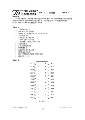 TM1621D 数据手册首页
