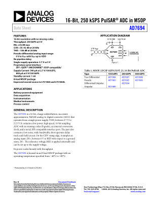 AD7694 datasheet cover page