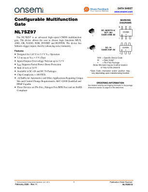 NL7SZ97 数据手册首页