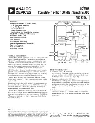 AD7870A 数据手册首页