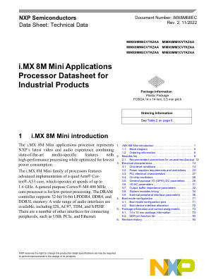 IMX8MMIEC 数据手册首页