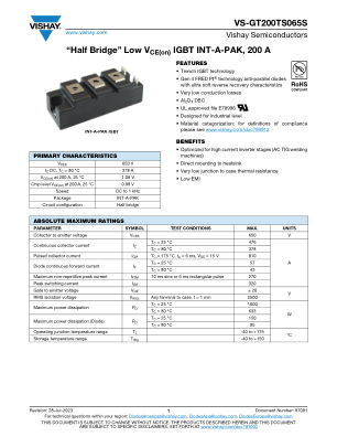 VS-GT200TS065S 数据手册首页