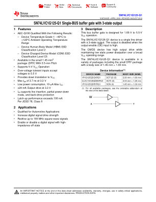 74LVC1G125GV datasheet cover page