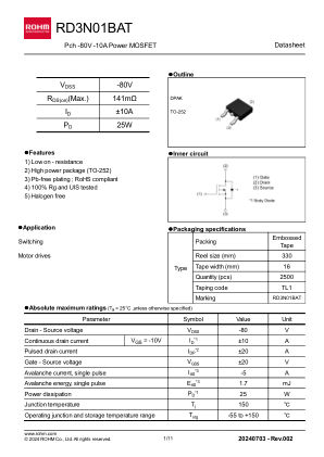 RD3N01BAT 数据手册首页