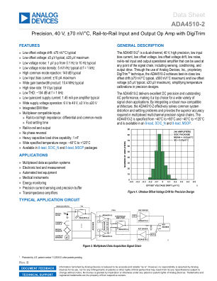 ADA4510-2 datasheet cover page