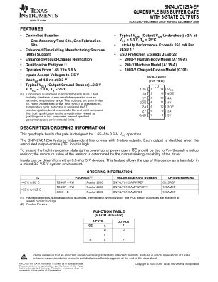 SN74LVC125A-EP datasheet cover page
