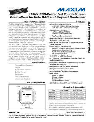 MAX1233 datasheet cover page