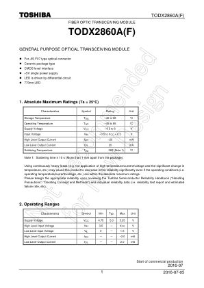 TODX2860A datasheet cover page