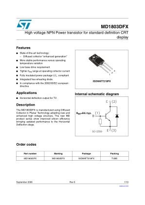 MD1803DFX 数据手册首页