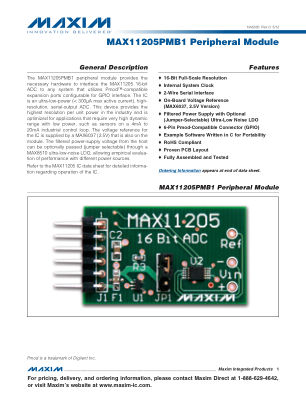 MAX11205PMB1 数据手册首页