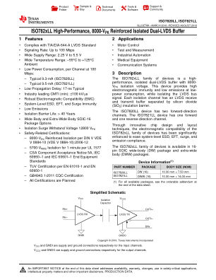 ISO7821LL 数据手册首页