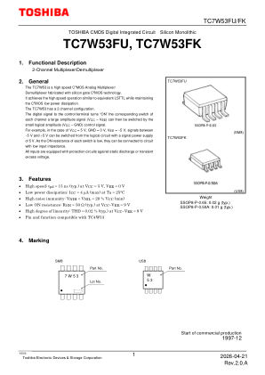 TC7W53FK datasheet cover page