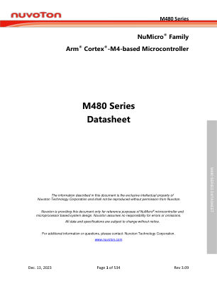 M480 datasheet cover page
