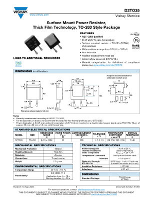 D2TO35 datasheet cover page