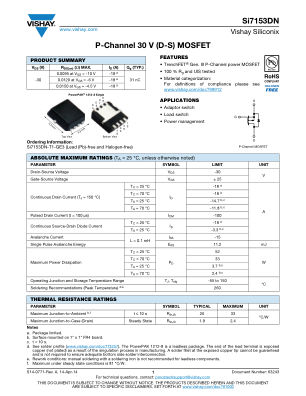 SI7153DN 数据手册首页