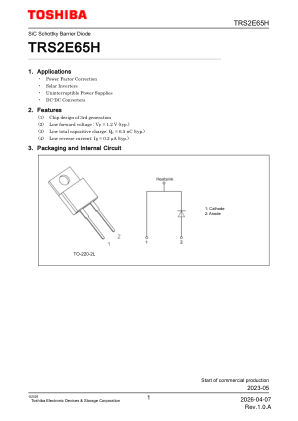 TRS2E65H datasheet cover page