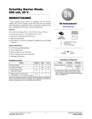 NSR05T304MX datasheet cover page