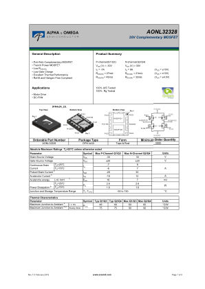AONL32328 datasheet cover page