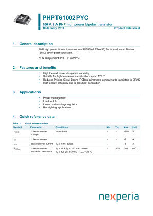 PHPT61002PYCX datasheet cover page