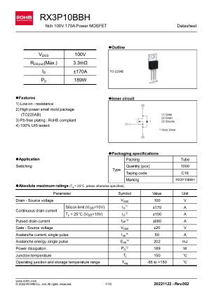 RX3P10BBH 数据手册首页