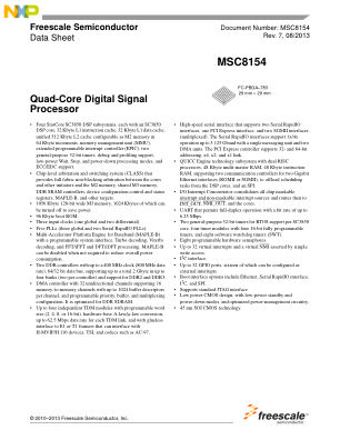 MSC8154 datasheet cover page