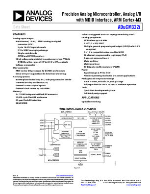 ADUCM322I 数据手册首页