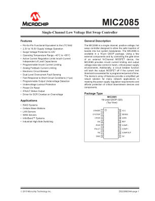 MIC2085-MBQS 数据手册首页