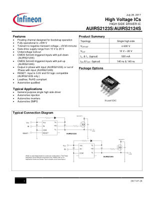 AUIRS2123S-24S 数据手册首页