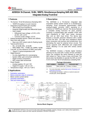 ADS9324 datasheet cover page