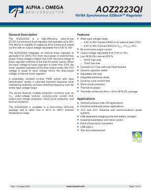 AOZ2223QI datasheet cover page